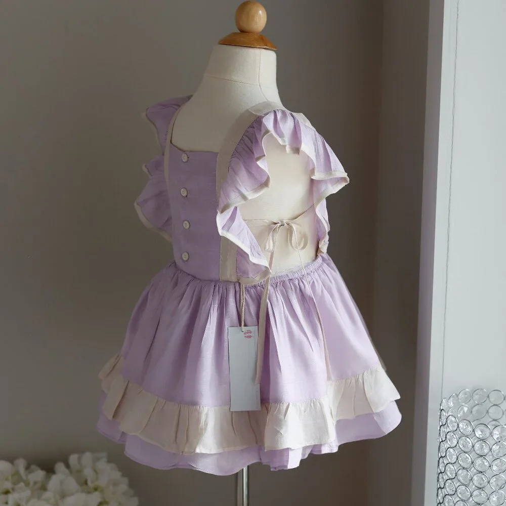 Well Dressed Wolf Kate Tunic Set Lavender and Beige Size 6 NWT